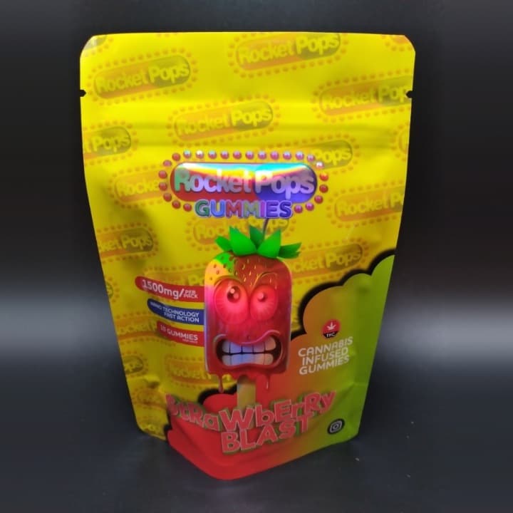 Rocket Pops Gummies 1500MG cannabis infused gummies bag