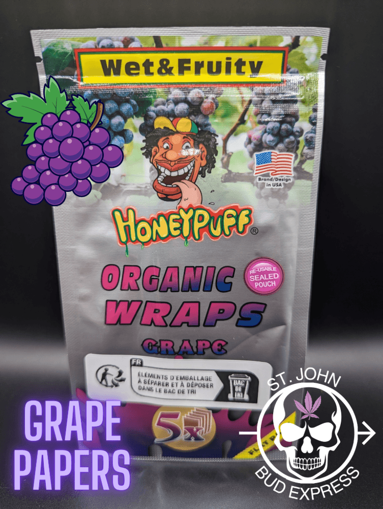 HoneyPuff 5PK Organic Hemp Wraps Grape