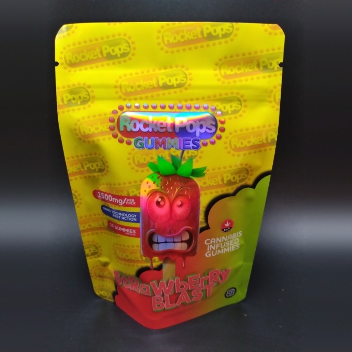 Rocket Pops Gummies 1500MG cannabis infused gummies bag